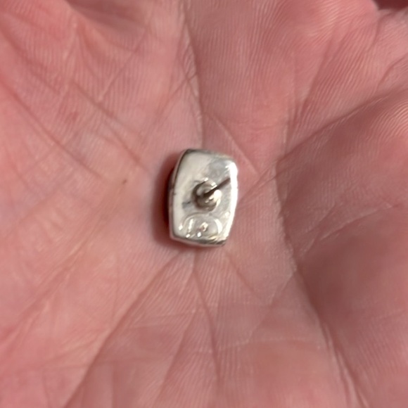 LIZ CLAIBORNE 💙 SILVER BLUE GEM STONE & BABY BLUE RHINESTONES PIERCED EARRINGS - Picture 5 of 7